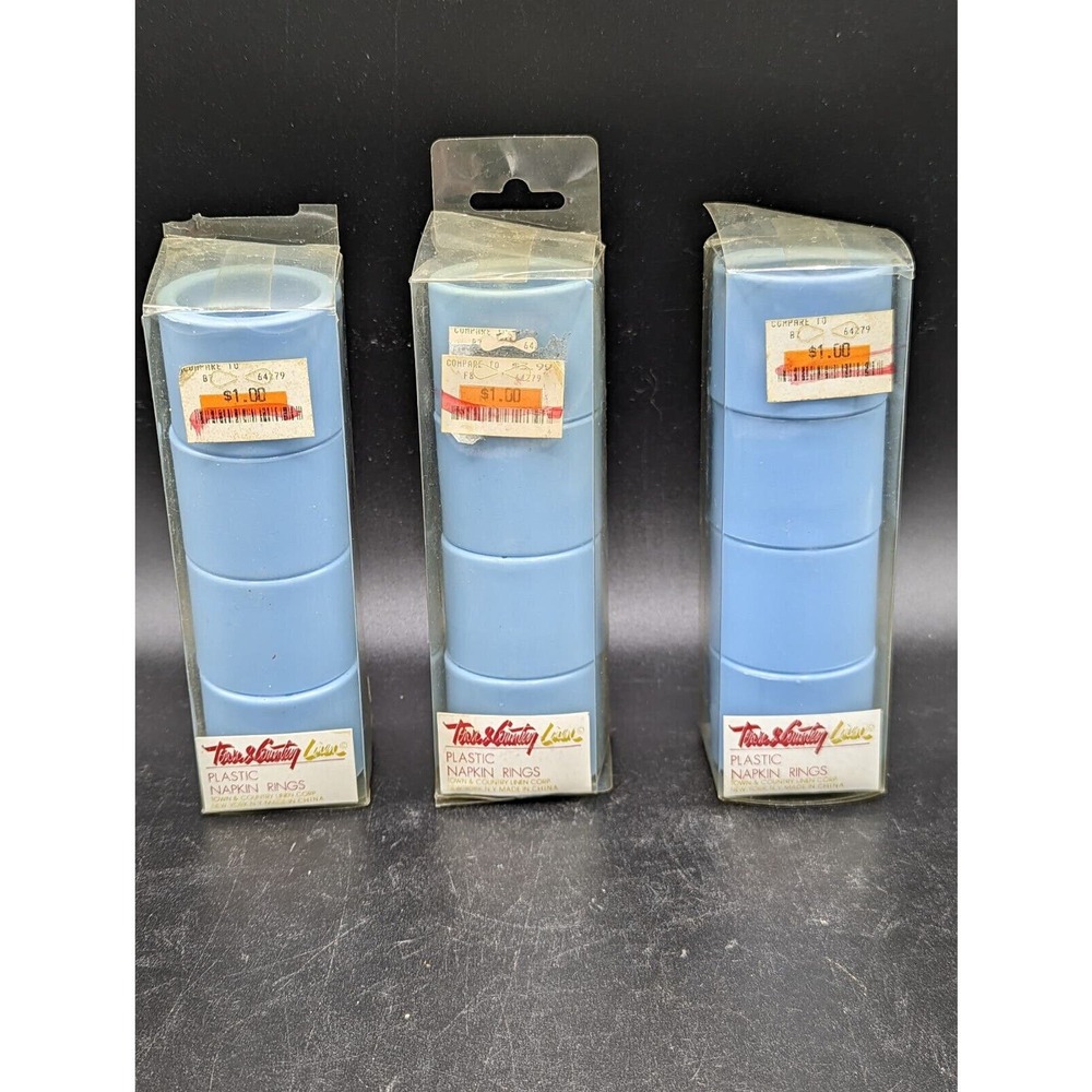 Vintage Plastic Napkin Rings By Town And Country Linen Set of 12 Bluecrest